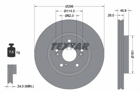 Brake disc TEXTAR 92354703