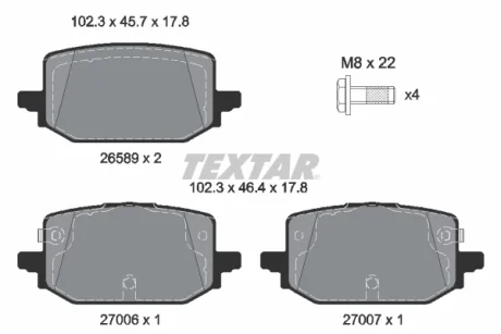 Brake pad set TEXTAR 2658903