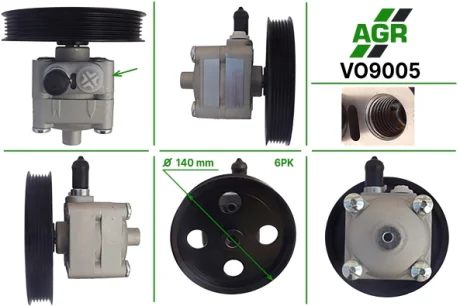 Насос ГПК з механічним приводом, новий, VOLVO S60 01-10,S80 I 01-06,V70 II 01-07,XC70 CROSS COUNTRY AGR VO9005