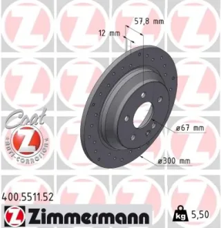 Гальмівний диск ZIMMERMANN 400551152