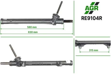 Рульова рейка без ПК, відновлена, RENAULT SCENIC II (JM0/1_) 04-, KANGOO (KW0/1_) 08-,MEGANE II AGR RE9104R