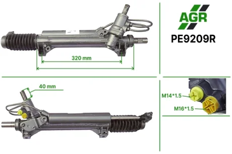 Рульова рейка з ГПК, відновлена, PEUGEOT 406 (8B) 95-04,406 Break (8E/F) 96-04 AGR PE9209R