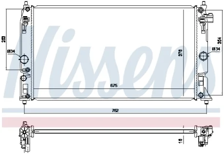 AVA TOYOTA Радіатор системи охолодження двигуна C-HR 1.8, 2.0 Hybrid 16-, COROLLA 1.8, 2.0, LEXUS, SUZUKI AVA COOLING TO2808