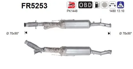 Фото 1 - протисажний/пиловий фільтр, система відведення ВГ AS-PL FR5253 Протисажний/пиловий фільтр, система відведення ВГ AS-PL FR5253 (фото 1)